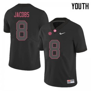 NCAA Youth Alabama Crimson Tide #8 Josh Jacobs Stitched College 2018 Nike Authentic Black Football Jersey IL17W83GM